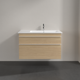 Тумба под раковину Villeroy & Boch Venticello 95,3х50,2 см ДСП северный дуб/ручка алюминий белый A92802VJ