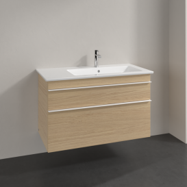 Тумба под раковину Villeroy & Boch Venticello 95,3х50,2 см ДСП северный дуб/ручка алюминий белый A92802VJ