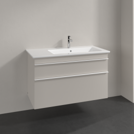 Тумба под раковину Villeroy & Boch Venticello 95,3х50,2 см ДСП мягкий серый/ручка алюминий белый A92802VK