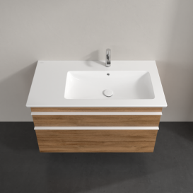 Тумба под раковину Villeroy & Boch Venticello 95,3х50,2 см ДСП дуб канзас/ручка алюминий белый A92802RH