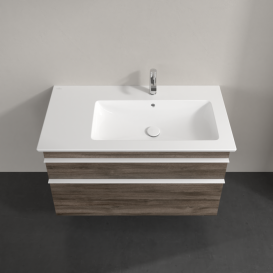 Тумба под раковину Villeroy & Boch Venticello 95,3х50,2 см ДСП каменный дуб/ручка алюминий белый A92802RK