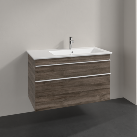 Тумба под раковину Villeroy & Boch Venticello 95,3х50,2 см ДСП каменный дуб/ручка алюминий белый A92802RK