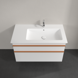 Тумба под раковину Villeroy & Boch Venticello 95,3х50,2 см МДФ глянцевый белый/ручка медь A92805DH