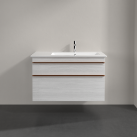 Тумба под раковину Villeroy & Boch Venticello 95,3х50,2 см ДСП/МДФ белое дерево/ручка медь A92805E8