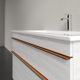 Тумба под раковину Villeroy & Boch Venticello 95,3х50,2 см ДСП/МДФ белое дерево/ручка медь A92805E8