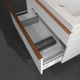 Тумба под раковину Villeroy & Boch Venticello 95,3х50,2 см ДСП/МДФ белое дерево/ручка медь A92805E8