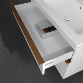 Тумба под раковину Villeroy & Boch Venticello 95,3х50,2 см ДСП/МДФ белое дерево/ручка медь A92805E8