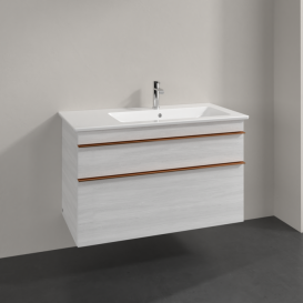 Тумба под раковину Villeroy & Boch Venticello 95,3х50,2 см ДСП/МДФ белое дерево/ручка медь A92805E8