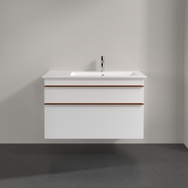 Тумба під раковину Villeroy & Boch Venticello 95,3х50,2 см ДСП/МДФ білий матовий/ручка мідь A92805MS