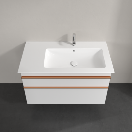 Тумба під раковину Villeroy & Boch Venticello 95,3х50,2 см ДСП/МДФ білий матовий/ручка мідь A92805MS