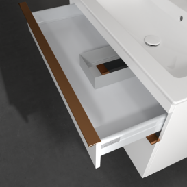 Тумба під раковину Villeroy & Boch Venticello 95,3х50,2 см ДСП/МДФ білий матовий/ручка мідь A92805MS