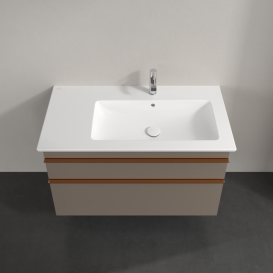 Тумба под раковину Villeroy & Boch Venticello 95,3х50,2 ДСП трюфель серый/ручка медь A92805VG