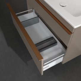 Тумба под раковину Villeroy & Boch Venticello 95,3х50,2 ДСП трюфель серый/ручка медь A92805VG