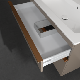 Тумба под раковину Villeroy & Boch Venticello 95,3х50,2 ДСП трюфель серый/ручка медь A92805VG