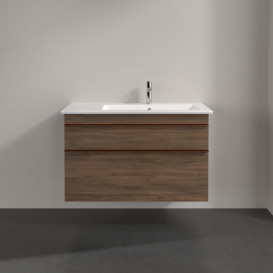 Тумба під раковину Villeroy & Boch Venticello 95,3х50,2 см ДСП дуб аризона/ручка мідь A92805VH