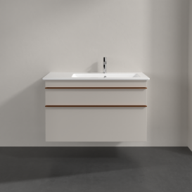 Тумба під раковину Villeroy & Boch Venticello 95,3х50,2 см ДСП м'який сірий/ручка мідь A92805VK