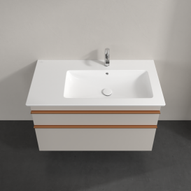 Тумба під раковину Villeroy & Boch Venticello 95,3х50,2 см ДСП м'який сірий/ручка мідь A92805VK