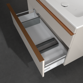 Тумба під раковину Villeroy & Boch Venticello 95,3х50,2 см ДСП м'який сірий/ручка мідь A92805VK