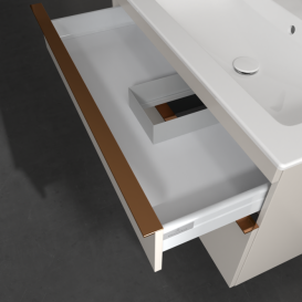 Тумба під раковину Villeroy & Boch Venticello 95,3х50,2 см ДСП м'який сірий/ручка мідь A92805VK