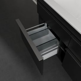 Тумба под раковину Villeroy & Boch Venticello 115,3х50,2 см МДФ черный матовый лак/ручка хром A92901PD