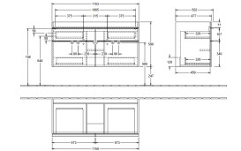 Тумба под раковину Villeroy & Boch Venticello 115,3х50,2 см МДФ черный матовый лак/ручка хром A92901PD