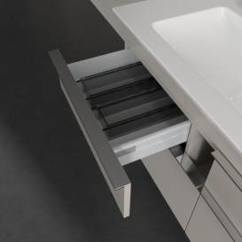 Тумба под раковину Villeroy & Boch Venticello 115,3х50,2 см ДСП мягкий серый/ручка хром A92901VK