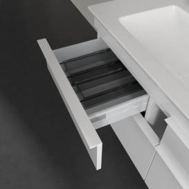 Тумба под раковину Villeroy & Boch Venticello 115,3х50,2 см МДФ глянцевый белый/ручка алюминий белый A92902DH