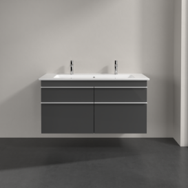 Тумба під раковину Villeroy & Boch Venticello 115,3х50,2 см МДФ глянсовий сірий/ручка алюміній білий A92902FP