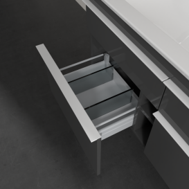 Тумба під раковину Villeroy & Boch Venticello 115,3х50,2 см МДФ глянсовий сірий/ручка алюміній білий A92902FP