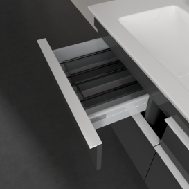 Тумба під раковину Villeroy & Boch Venticello 115,3х50,2 см МДФ глянсовий сірий/ручка алюміній білий A92902FP