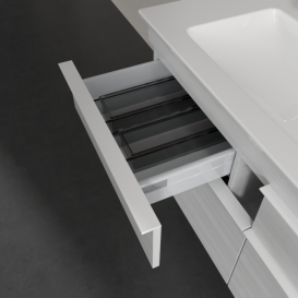 Тумба под раковину Villeroy & Boch Venticello 115,3х50,2 см ДСП/МДФ белое дерево/ручка алюминий белый A92902E8