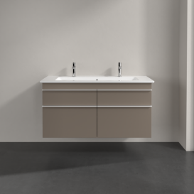 Тумба под раковину Villeroy & Boch Venticello 115,3х50,2 ДСП трюфель серый/ручка алюминий белый A92902VG