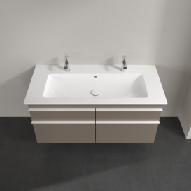 Тумба под раковину Villeroy & Boch Venticello 115,3х50,2 ДСП трюфель серый/ручка алюминий белый A92902VG