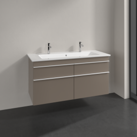 Тумба под раковину Villeroy & Boch Venticello 115,3х50,2 ДСП трюфель серый/ручка алюминий белый A92902VG