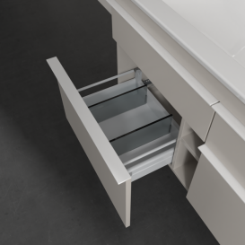 Тумба под раковину Villeroy & Boch Venticello 115,3х50,2 см ДСП мягкий серый/ручка алюминий белый A92902VK