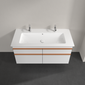 Тумба под раковину Villeroy & Boch Venticello 115,3х50,2 см МДФ глянцевый белый/ручка медь A92905DH