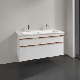 Тумба под раковину Villeroy & Boch Venticello 115,3х50,2 см МДФ глянцевый белый/ручка медь A92905DH