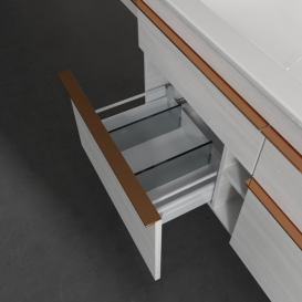 Тумба під раковину Villeroy & Boch Venticello 115,3х50,2 см ДСП/МДФ біле дерево/ручка мідь A92905E8