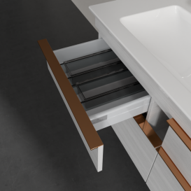 Тумба під раковину Villeroy & Boch Venticello 115,3х50,2 см ДСП/МДФ біле дерево/ручка мідь A92905E8