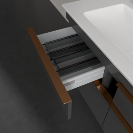 Тумба под раковину Villeroy & Boch Venticello 115,3х50,2 см МДФ глянцевый серый/ручка медь A92905FP