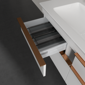 Тумба под раковину Villeroy & Boch Venticello 115,3х50,2 см ДСП/МДФ белый матовый/ручка медь A92905MS