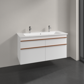 Тумба под раковину Villeroy & Boch Venticello 115,3х50,2 см ДСП/МДФ белый матовый/ручка медь A92905MS