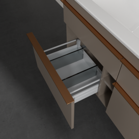 Тумба под раковину Villeroy & Boch Venticello 115,3х50,2 ДСП трюфель серый/ручка медь A92905VG