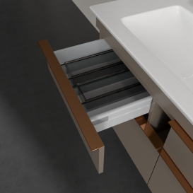 Тумба под раковину Villeroy & Boch Venticello 115,3х50,2 ДСП трюфель серый/ручка медь A92905VG