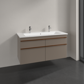 Тумба под раковину Villeroy & Boch Venticello 115,3х50,2 ДСП трюфель серый/ручка медь A92905VG