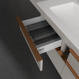 Тумба под раковину Villeroy & Boch Venticello 115,3х50,2 см ДСП мягкий серый/ручка медь A92905VK