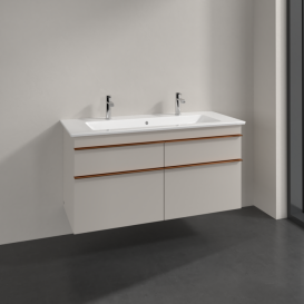 Тумба под раковину Villeroy & Boch Venticello 115,3х50,2 см ДСП мягкий серый/ручка медь A92905VK