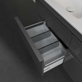 Тумба под раковину Villeroy & Boch Venticello 125,3х50,2 см МДФ глянцевый серый/ручка хром A93001FP
