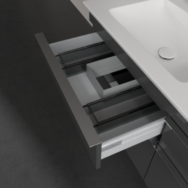 Тумба под раковину Villeroy & Boch Venticello 125,3х50,2 см МДФ глянцевый серый/ручка хром A93001FP