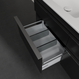 Тумба под раковину Villeroy & Boch Venticello 125,3х50,2 см МДФ черный матовый лак/ручка хром A93001PD